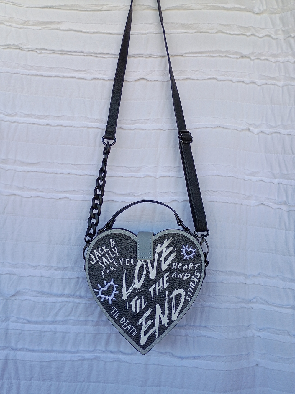 Disney Nightmare Before Christmas Jack Sally Forever Heart Crossbody - Picture 4 of 12